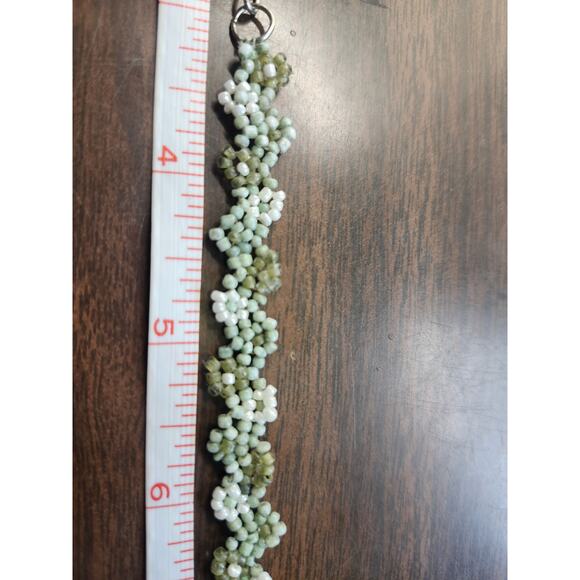 BEADED CHOKER Y2K, FLOWER NECKLACE 14.5 - Picture 5 of 6